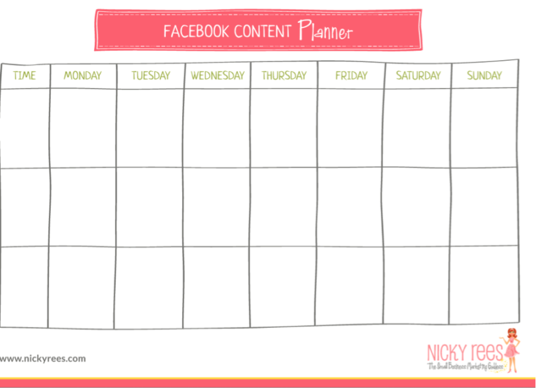 Facebook Content Planner The Small Business Marketing Goddess